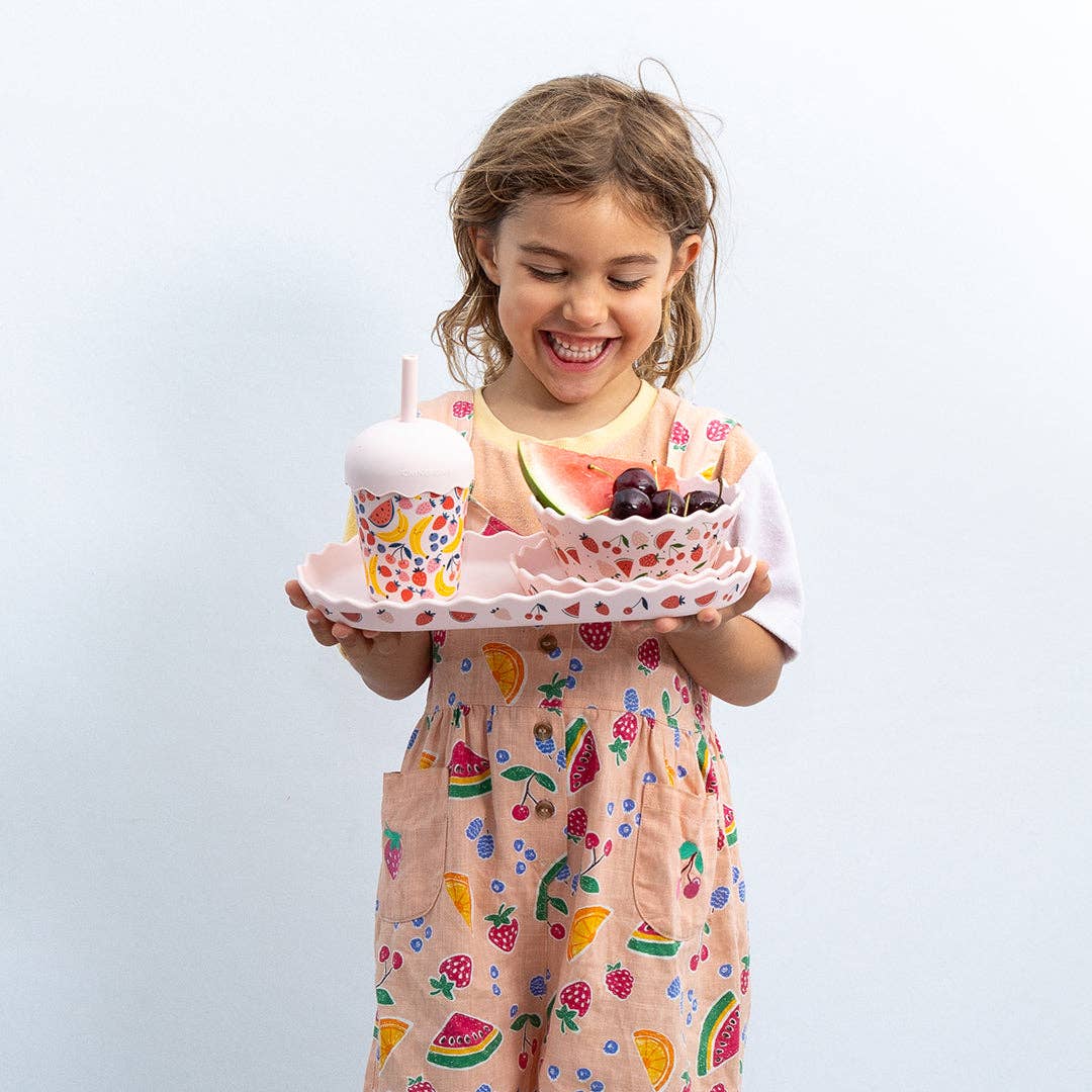 Chino Club - Wholesale Bowl - Pink Fruits Wavy Edge Silicone Bowl2