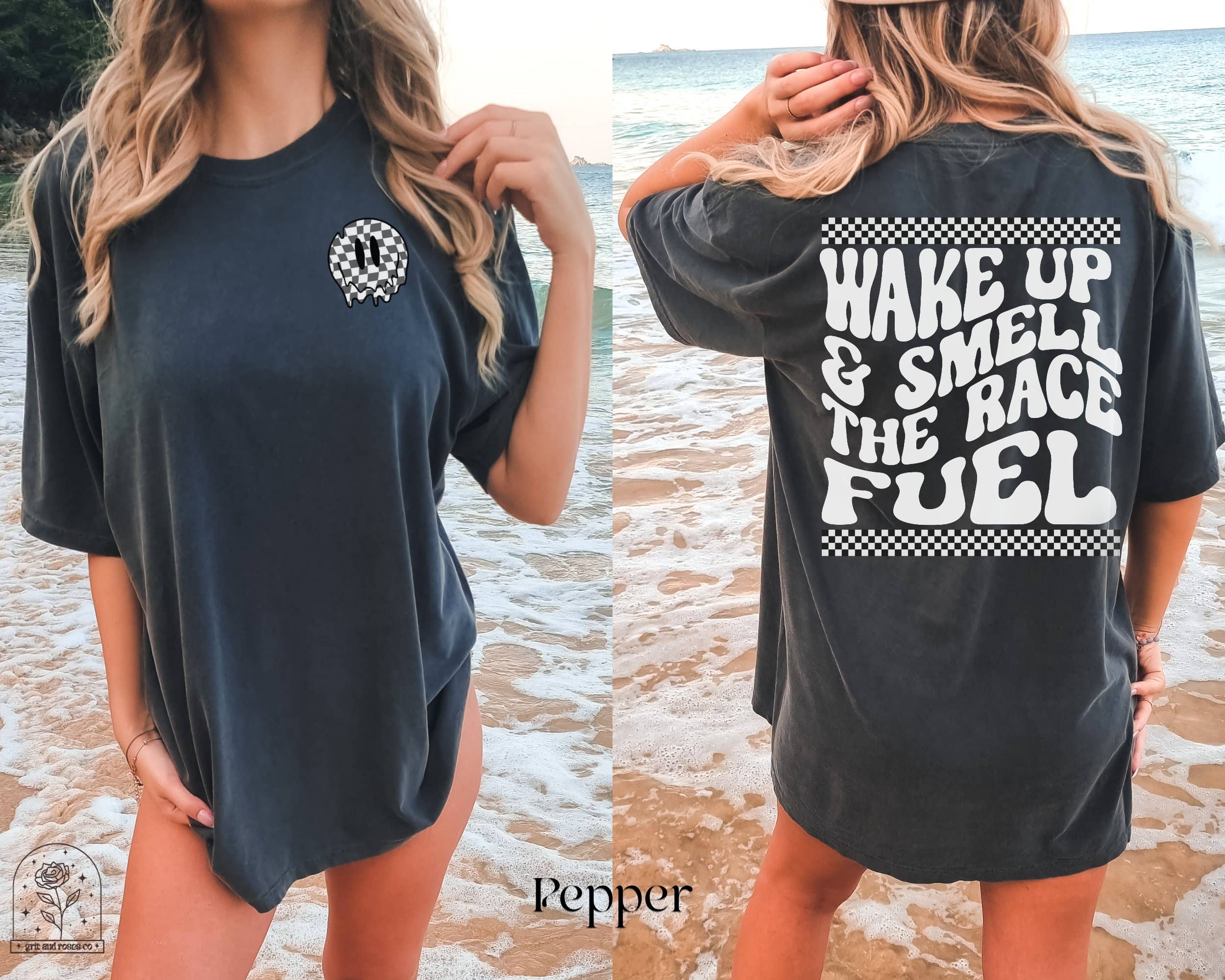 NVC Ecommerce LLC - Wholesale Tunic - Women's - Racing Checkered Shirt, Race Track Shirt, Race Day Shirt2