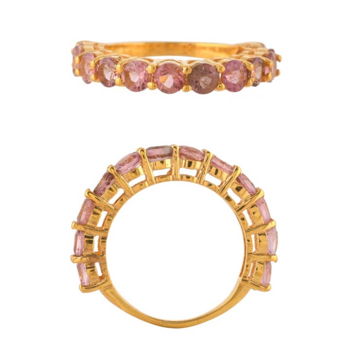 Turmalin Gold Vermeil över Sterling Silver Ring, tidlös för wholesale av Misteerious Seed