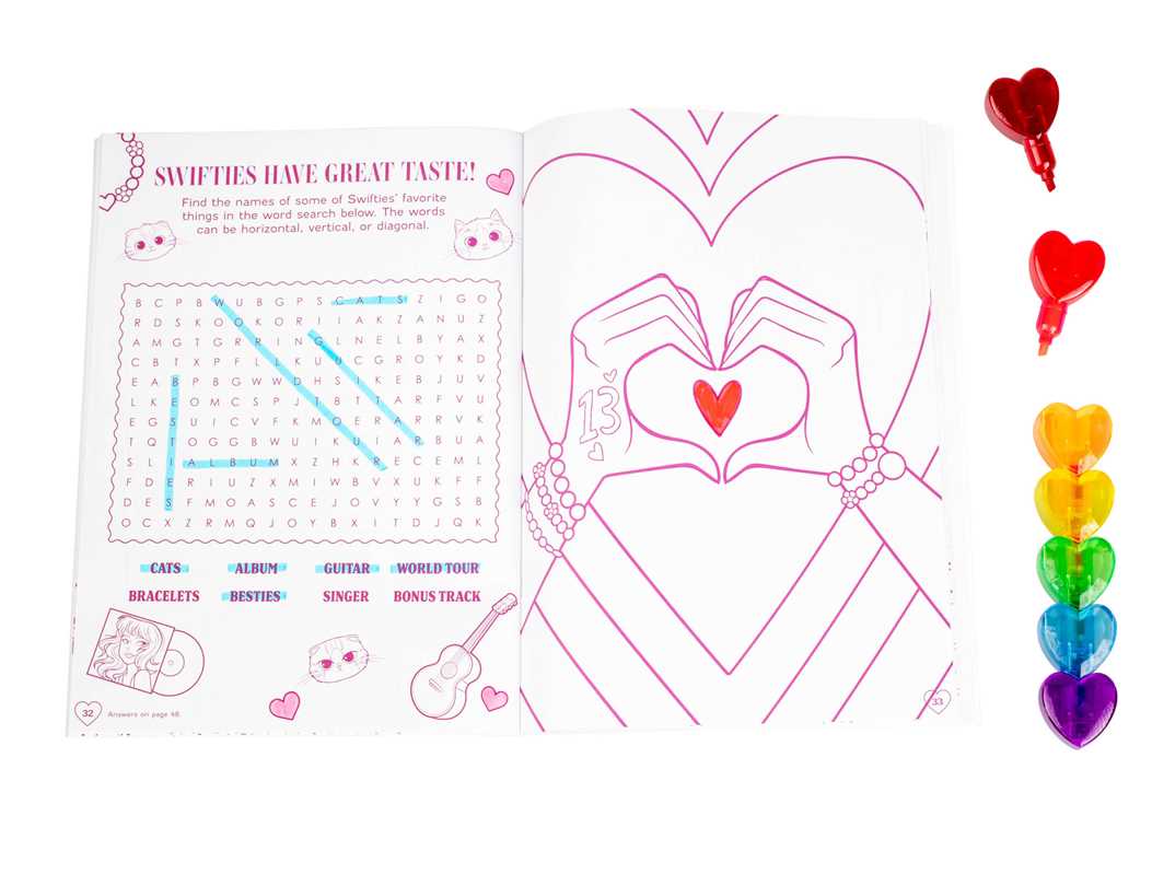 Simon & Schuster - Wholesale Coloring & Activity Book - Kids & Baby - Taylor's World: Coloring and Activity Book with 7 heart-shaped stackable markers by Delaney Foerster6