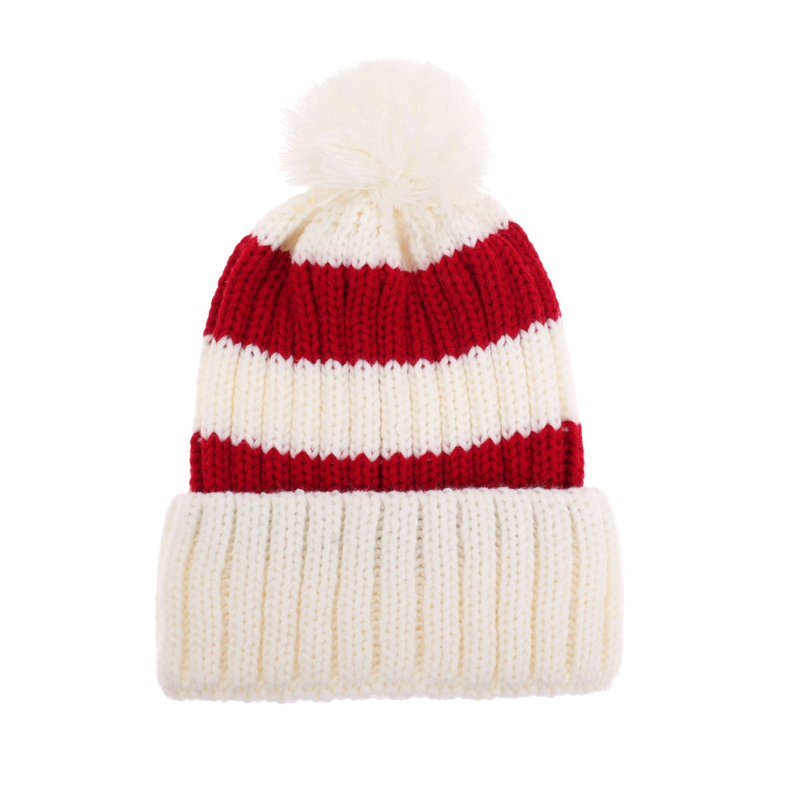 Snazzy Santa - Wholesale Beanie - Unisex - Coarse Knitted Santa Beanie Classic Red and White Striped0