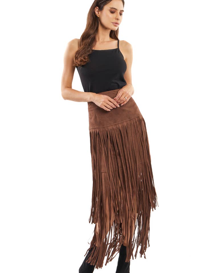 F396-C - Gonna con frange per la vendita all'ingrosso da parte di Adore