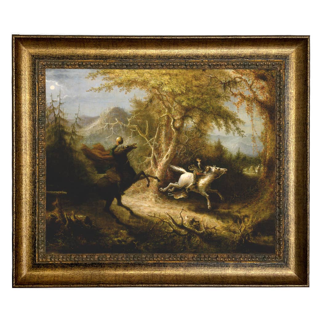 Madison Bay Co. - Historical Home Decor Reproductions - Wholesale Schilderen/Tekenen - Schilderijafdruk van de Ruiter zonder Hoofd die Ichabod Crane Achtervolgt65