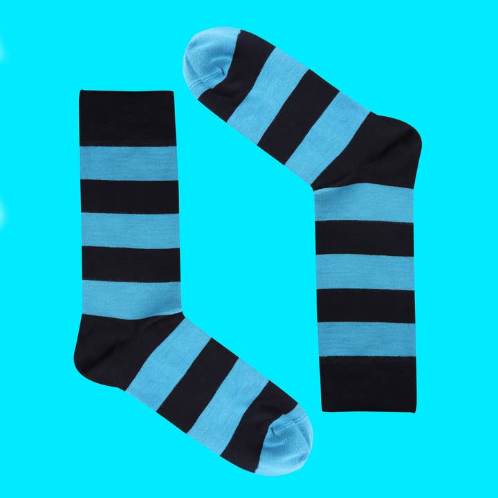 City Of Clouds Bamboo Stripe Sock #BlueStripedBlues for wholesale by CityOfClouds