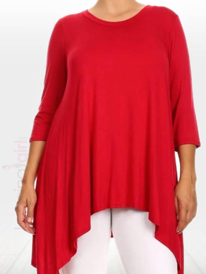 Layla - Rød Mode Dame Top for engroshandel hos LeggingGirl.com