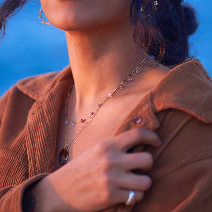 Collana con gocce di energia ~ Pietre salate per la vendita all'ingrosso da parte di SALTY CALI