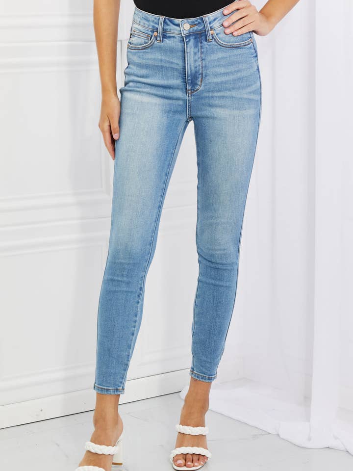 Judy Blue Nina Full Size High Waisted Skinny Jeans for wholesale by Beyond Apparel