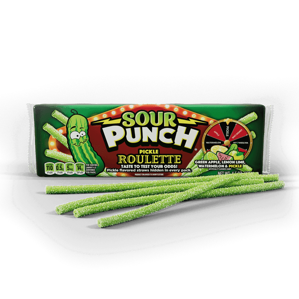 I Got Your Candy - Wholesale Gummy - Sour Punch Pickle Roulette Sour Belts  4.5oz - 12ct1