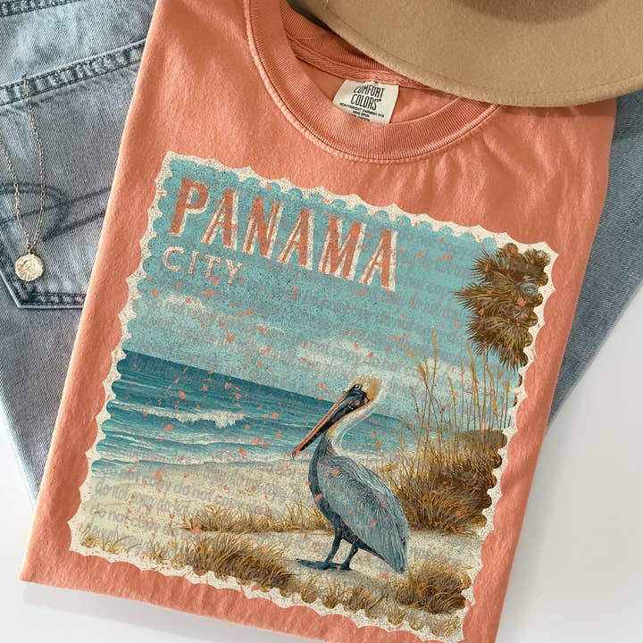 Flawless Transfers - Wholesale Sublimation Transfer - Panama City Vintage Stamp DTF Transfer