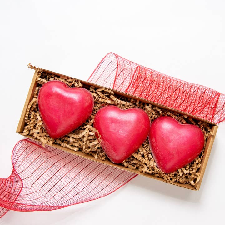 Red Hot Heart Soap Set for wholesale by Beloved Bath