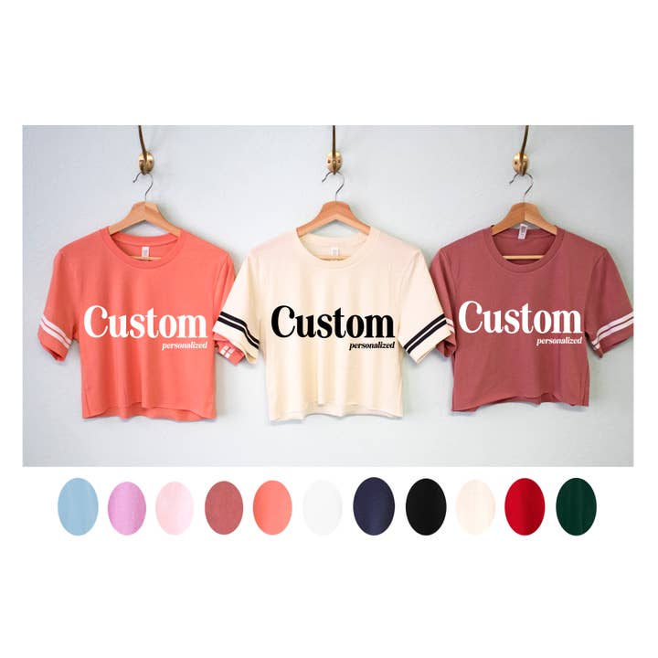 Nobullwoman Apparel - Wholesale Screen Printed T-Shirt - Women's - Your CUSTOM Boutique, Shop, Store, Striped Crop Top Shirt