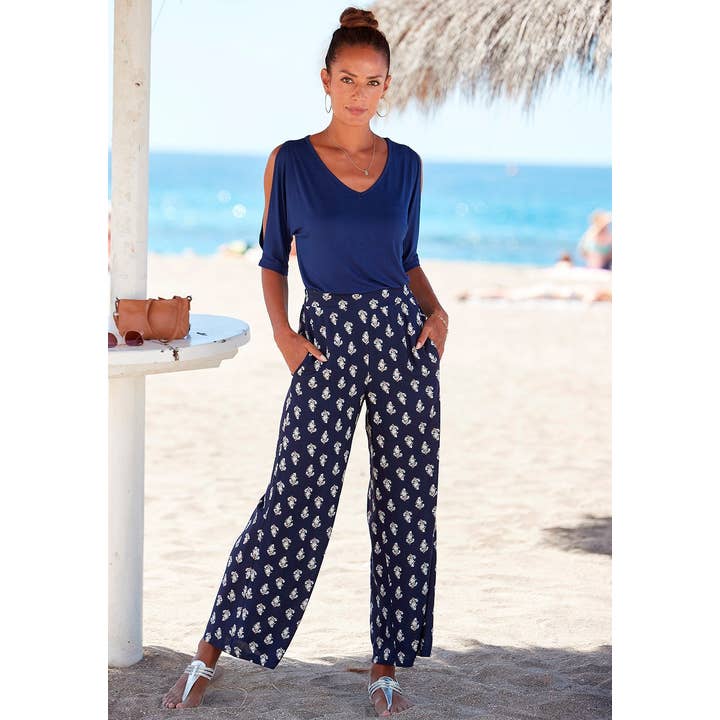 LASCANA Women's Wide Leg Printed Pants for wholesale by Lascana
