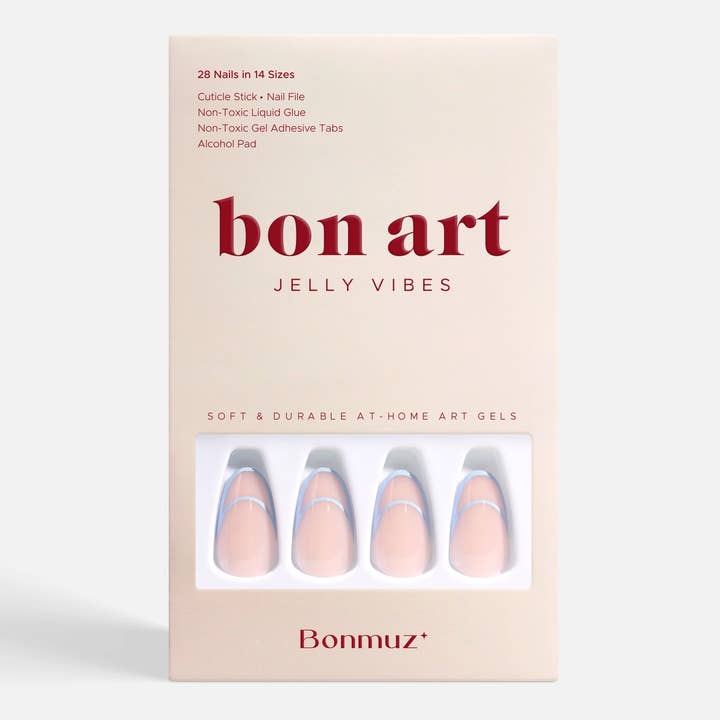 VIAI Beauty - Wholesale Press-On/Fake Nails - BONMUZ Cornflower Crescent | Soft & Durable Press-On Nails