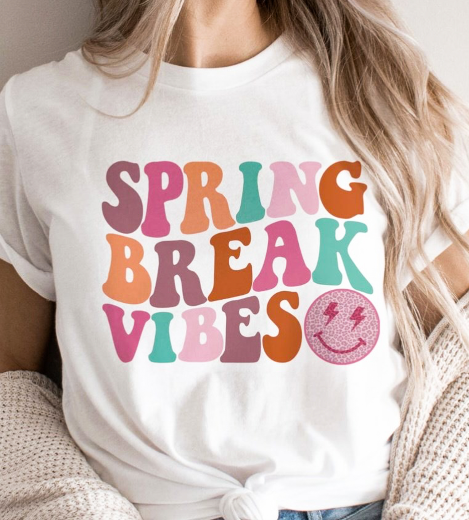 Peach Closet - Vente T-shirt sérigraphié – femme - T-shirt Spring Break Vibes0