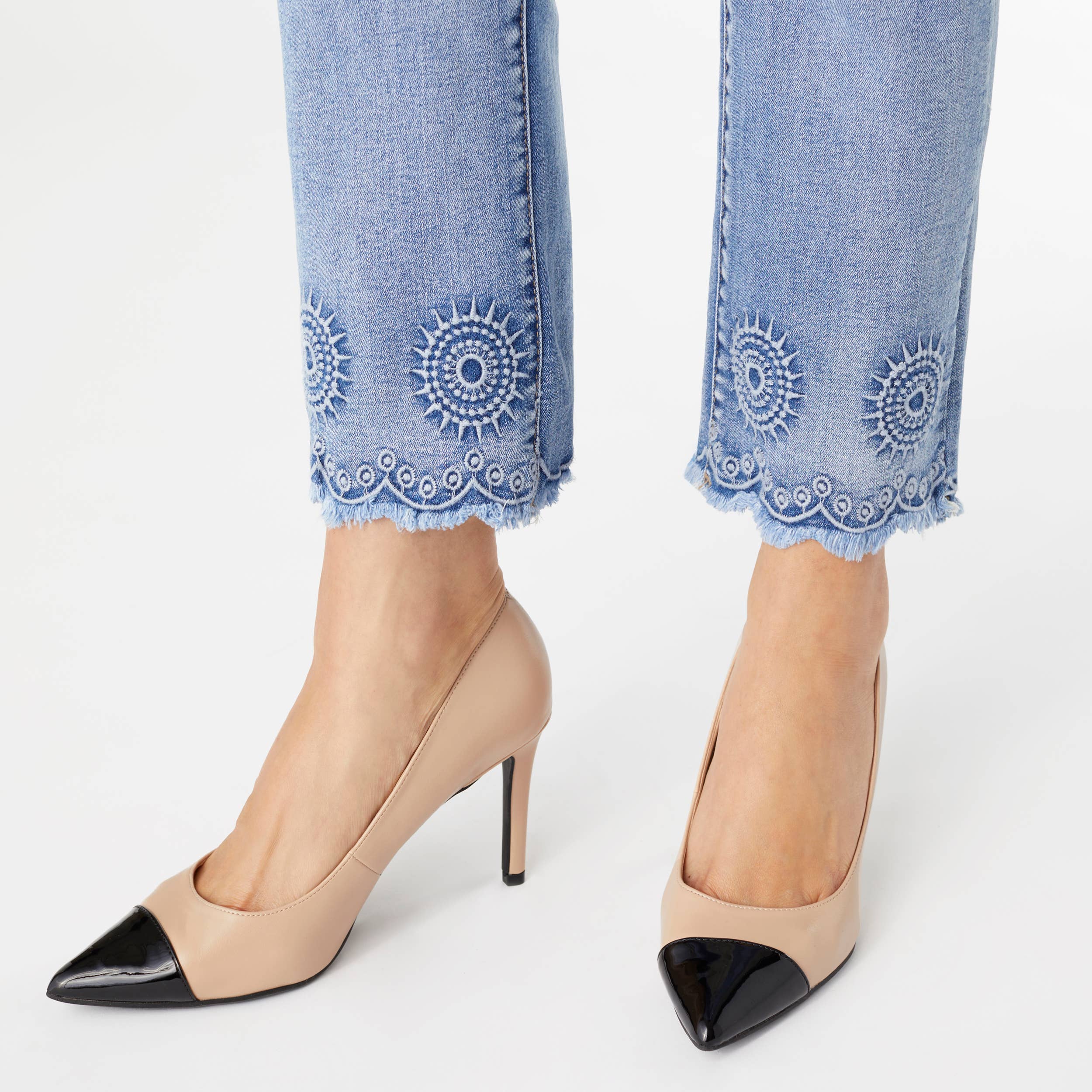 Medium Denim EverStretch Ankle with Burst Embroidery for wholesale on Faire23