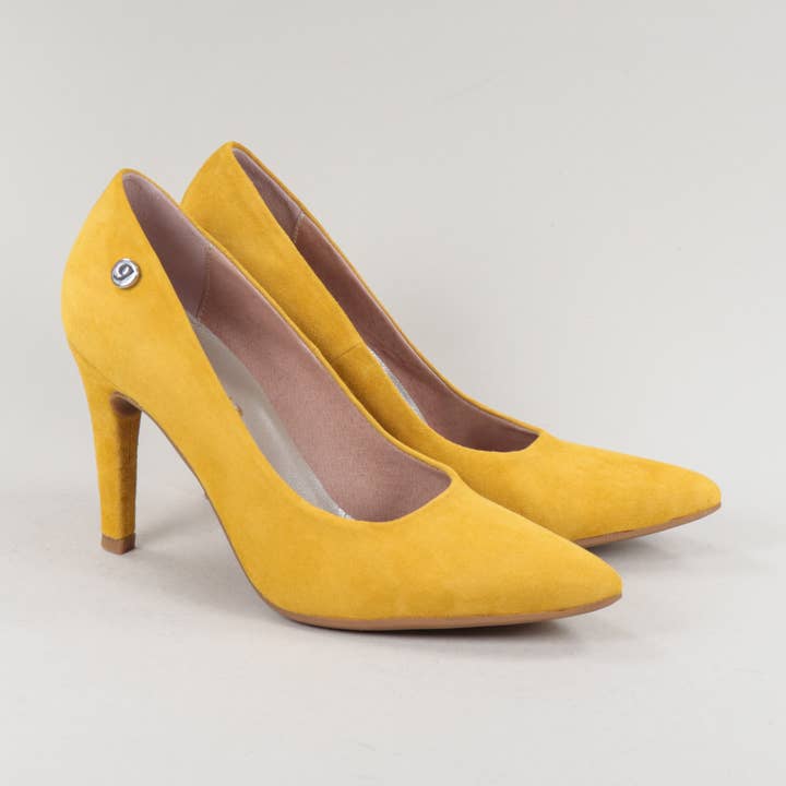 Ginova Kvinder Gul Ruskind Stiletter for engroshandel hos GINOVA