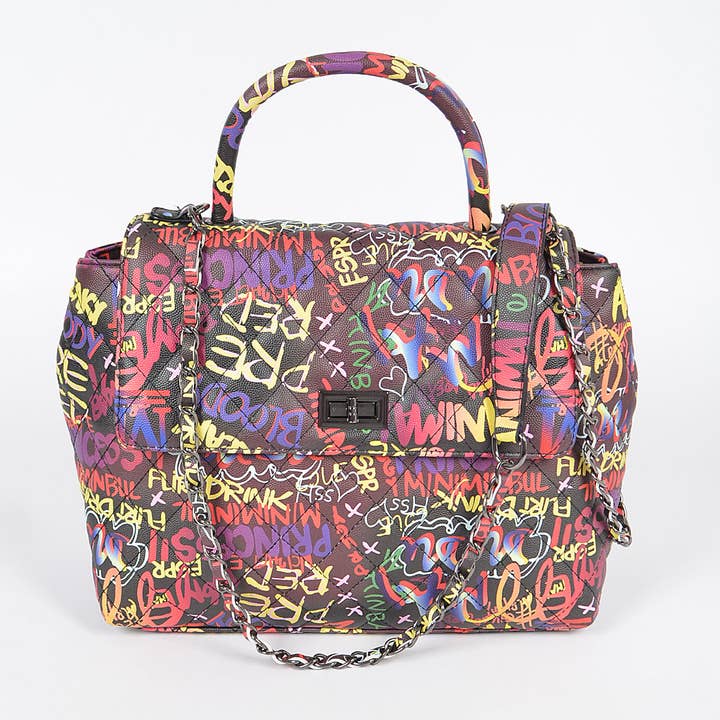 3AM BY H&D ACCESSORIES - Wholesale Clutch Bag - Women's - Multi Graffiti Clutch