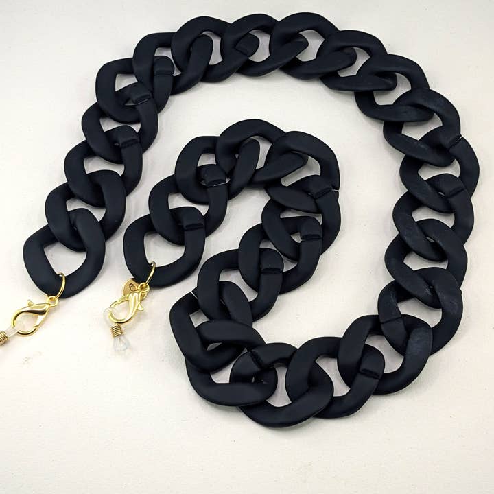 Kodes - Venta al por mayor Correa para gafas - Unisex - Iris - Cadena para Gafas de Pasta Negra Grande y Gruesa2