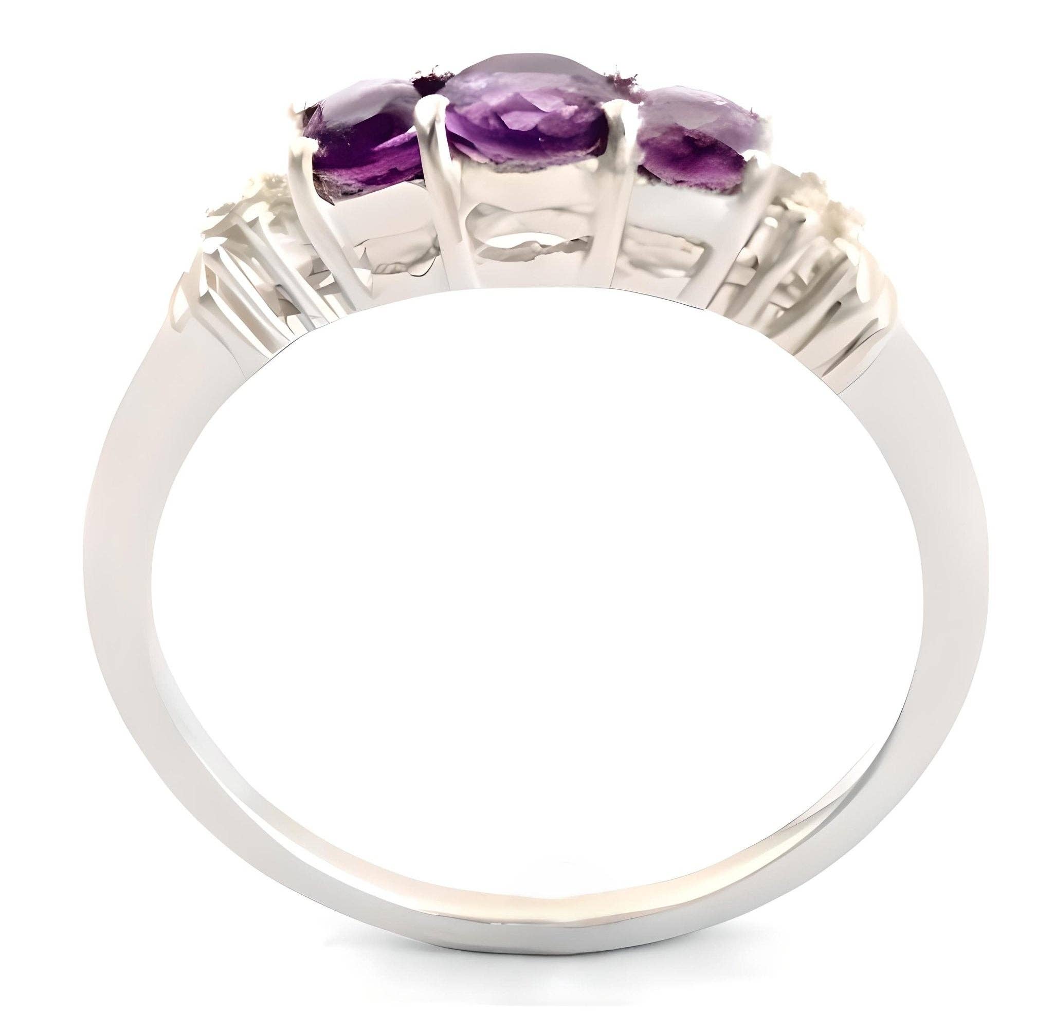 GEMPARA – wholesale Ring med flera stenar – 1 CT Ametist Trestensring2