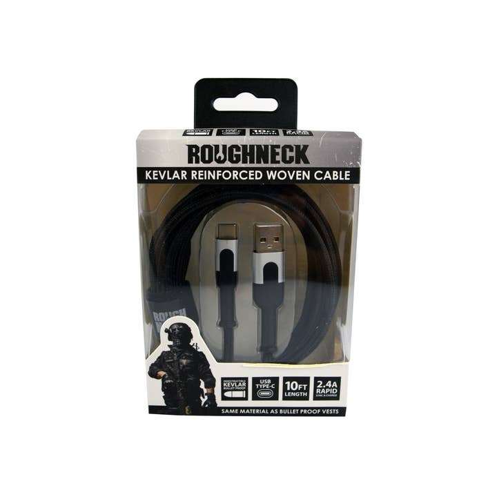 Novelty Closeout - Wholesale Charging Cable - Charging Cable USB to USB-C Kevlar 10 ft Assortment- 3/Pack