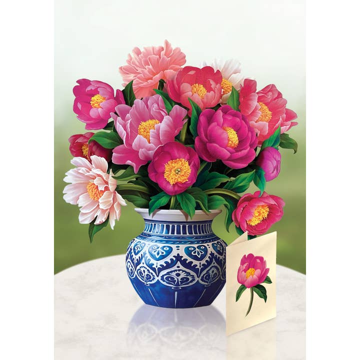 FreshCut Paper LLC - Wholesale Everyday Greeting Card - Peony Paradise (8 Pop-up Greeting Cards)