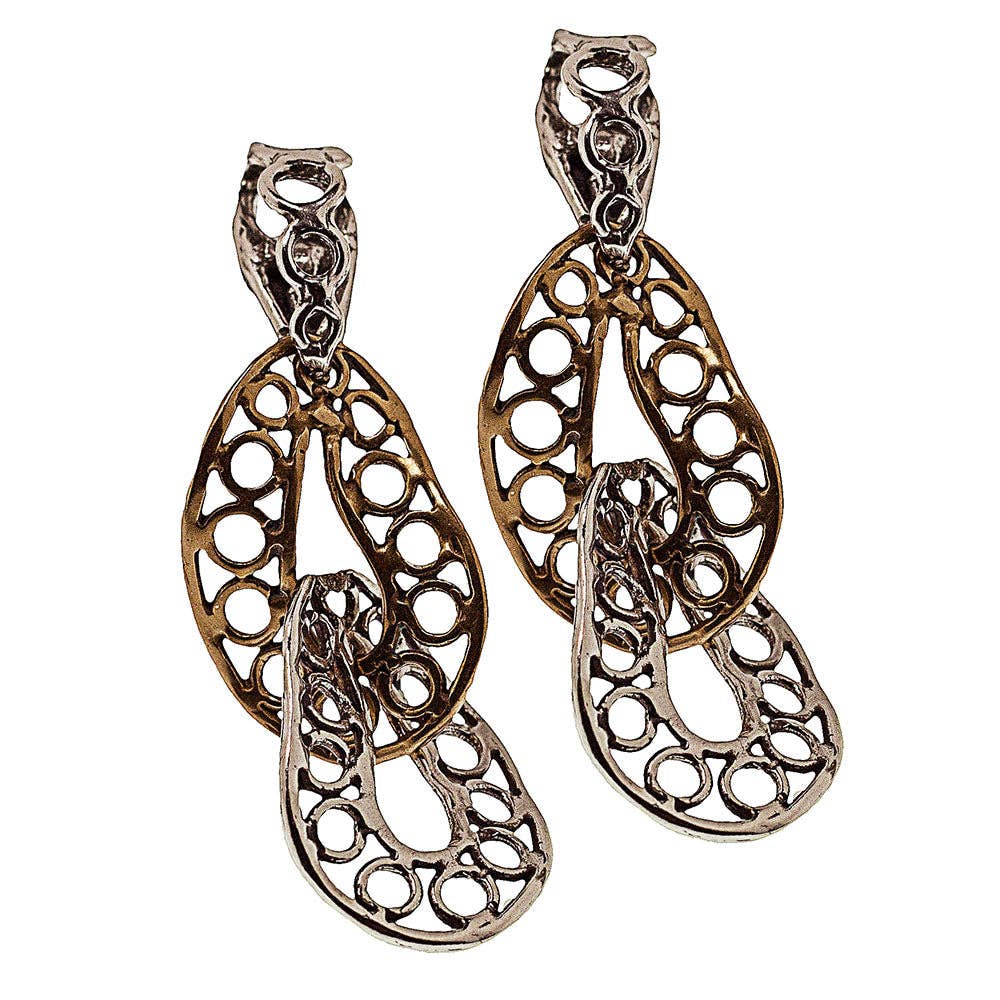Mandile Gioielli - Wholesale Dangle Earrings - 925 silver and bronze pendant earrings (Ora087b)1