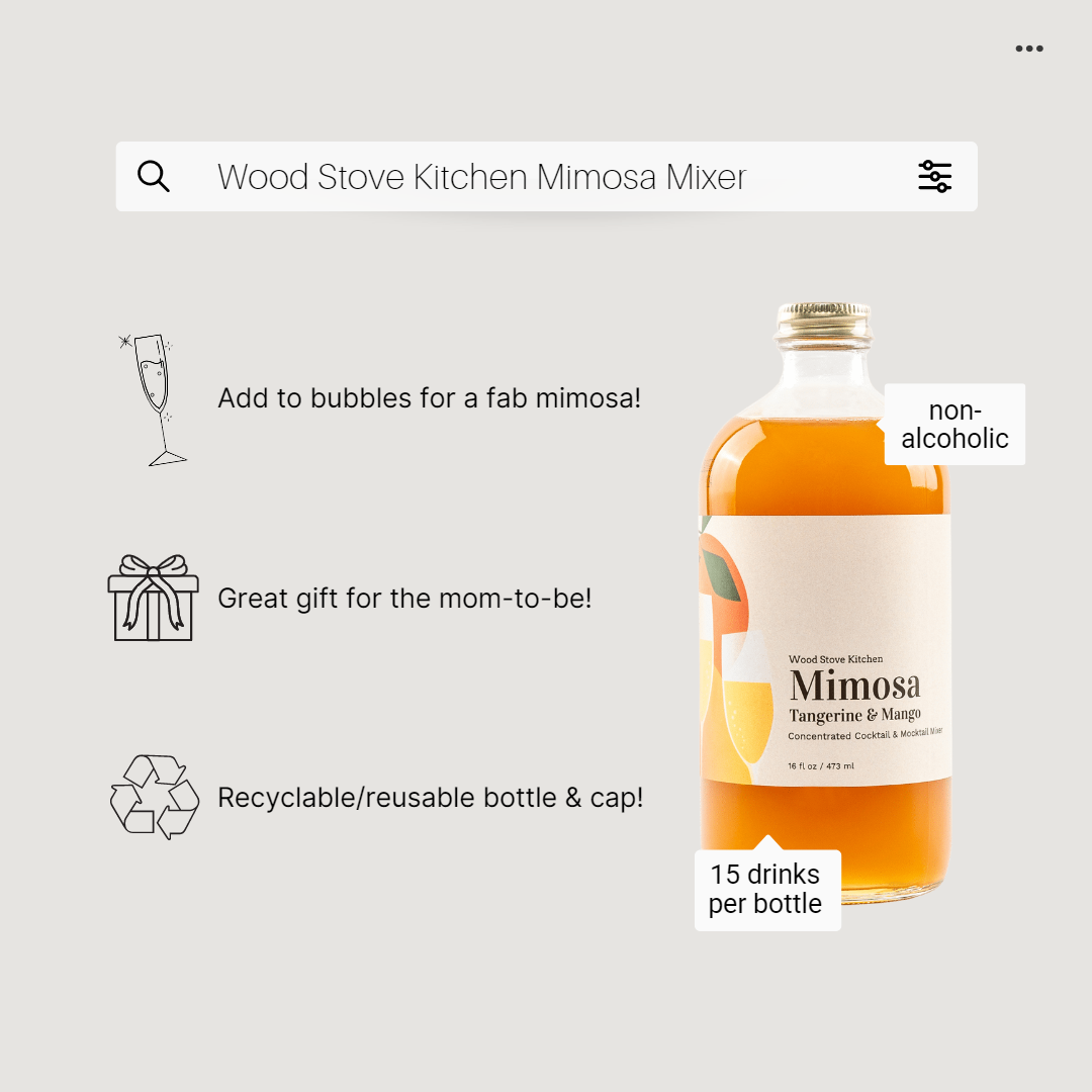 Wood Stove Kitchen – wholesale Cocktailmix/-sockerlag – Mimosa Mixer med mandarin och mango för cocktails och mocktails, 16 fl oz4