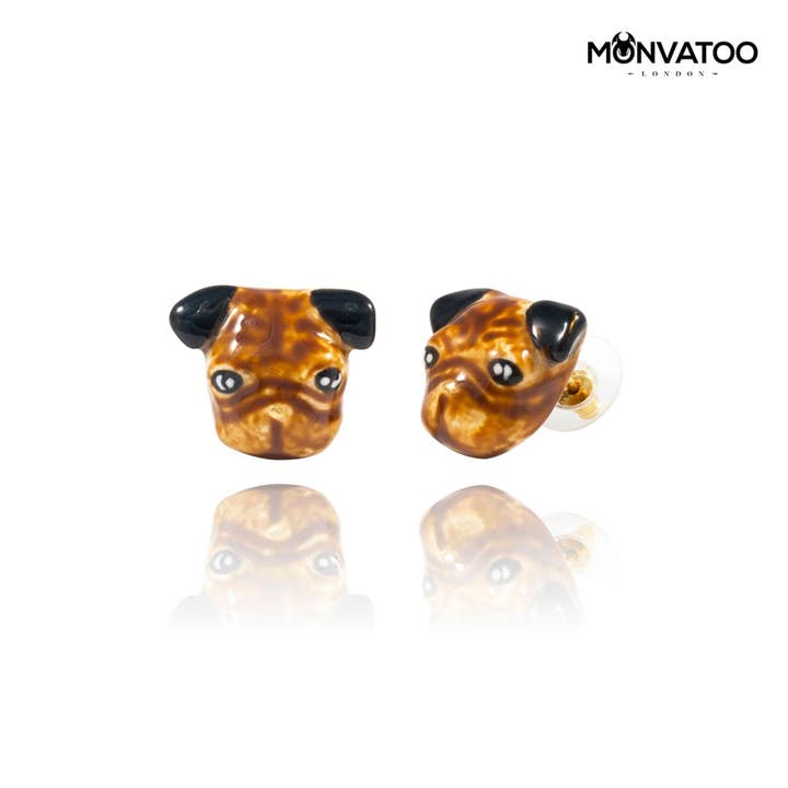 Original Pug Earrings for wholesale by MONVATOO London