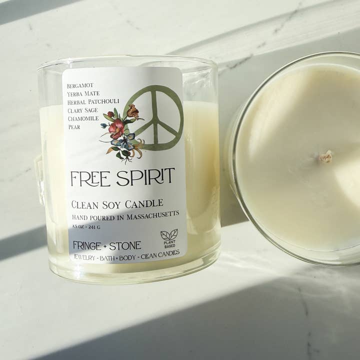 FREE SPIRIT SOY CANDLE 8.5 oz. for wholesale by Fringe + Stone