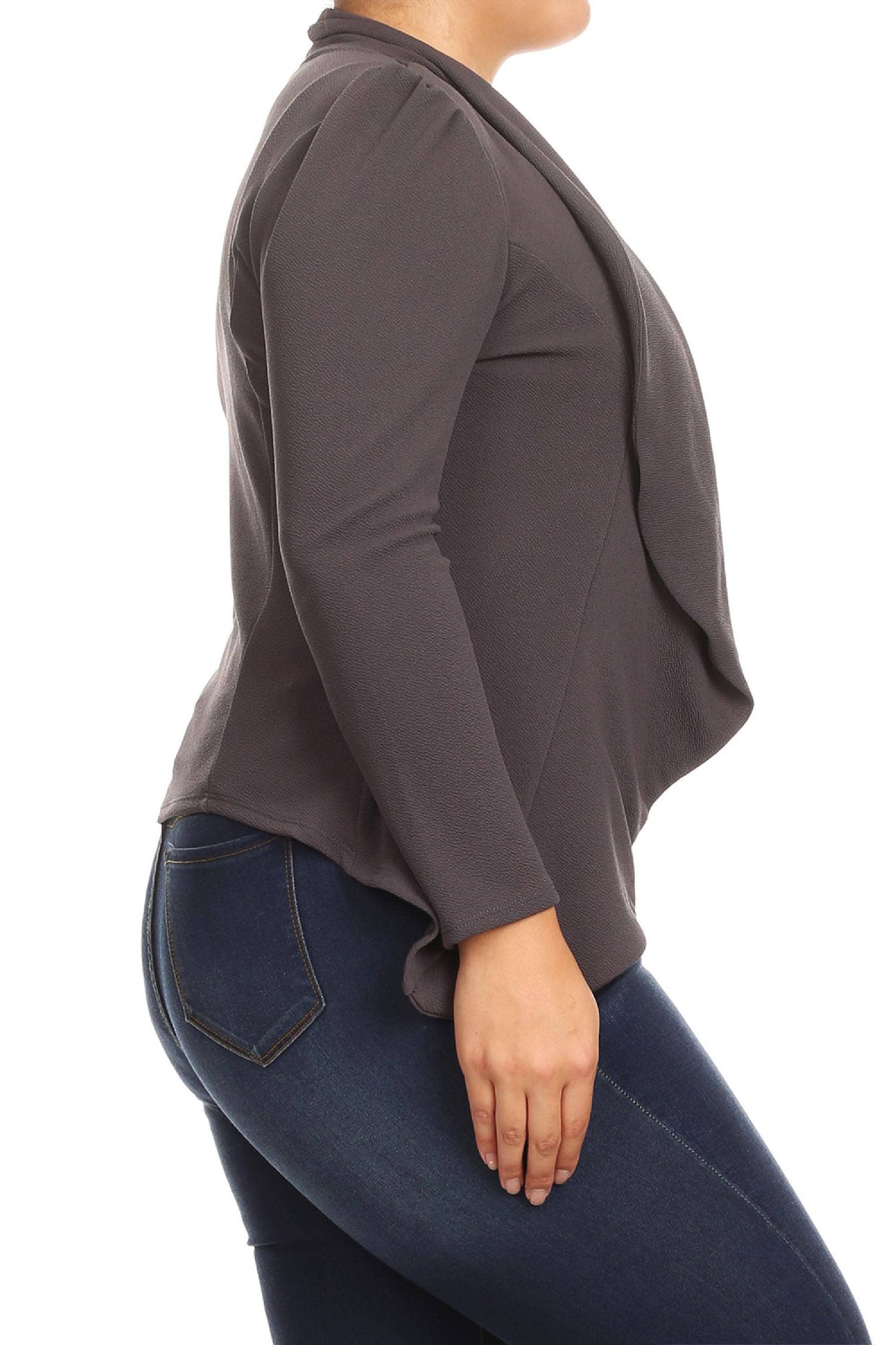 MOA COLLECTION – Blazer - Mulher por atacado – Jaqueta feminina sólida de mangas compridas para escritório5