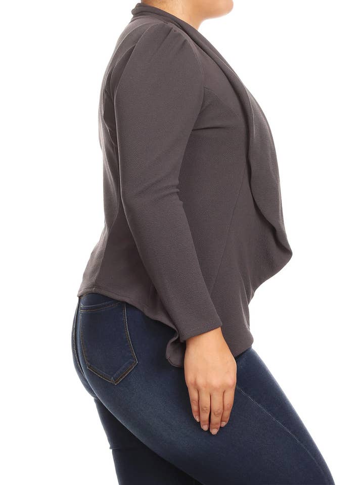 MOA COLLECTION – Blazer - Mulher por atacado – Jaqueta feminina sólida de mangas compridas para escritório5