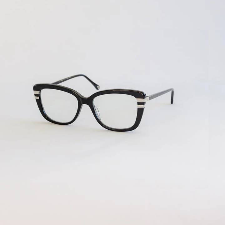 Jazz Reading Glasses - Black/Silver +2 for wholesale by Antigone
