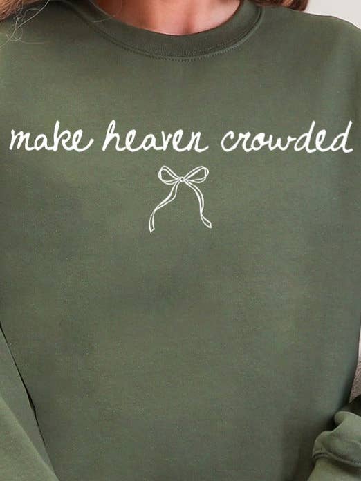 Wholesale Accessory Market - Vente Sweat-shirt à imprimés – femme - Sweat-shirt en molleton épais à col rond "White Make Heaven Crowded Coquette".10