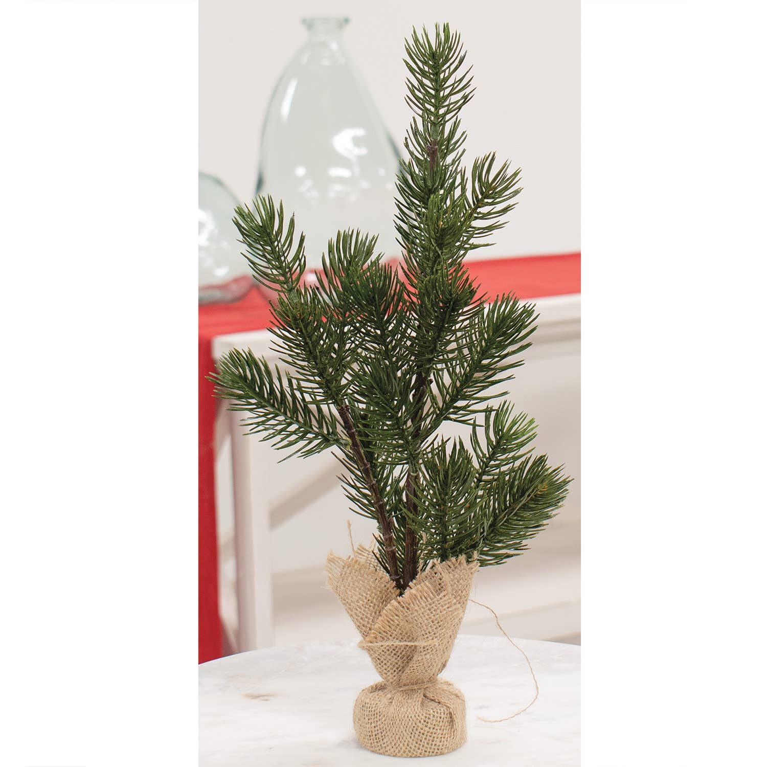 Saybrook Lane – wholesale Artificial plant – Table Spruce Tree w/Burlap Base, 14"1