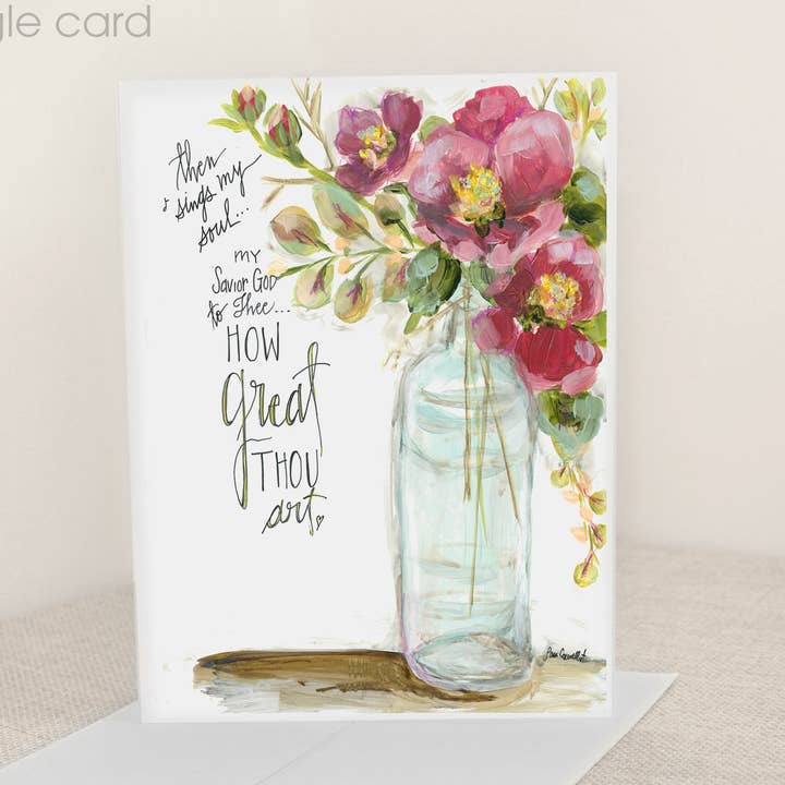 From The Heart Art - Wholesale Stationery/Notecard Set - Bottle & Camellia - Notecards0