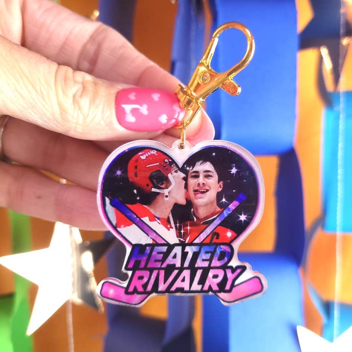Heated Rivalry Heart Keychain for wholesale by Sunshine Studio