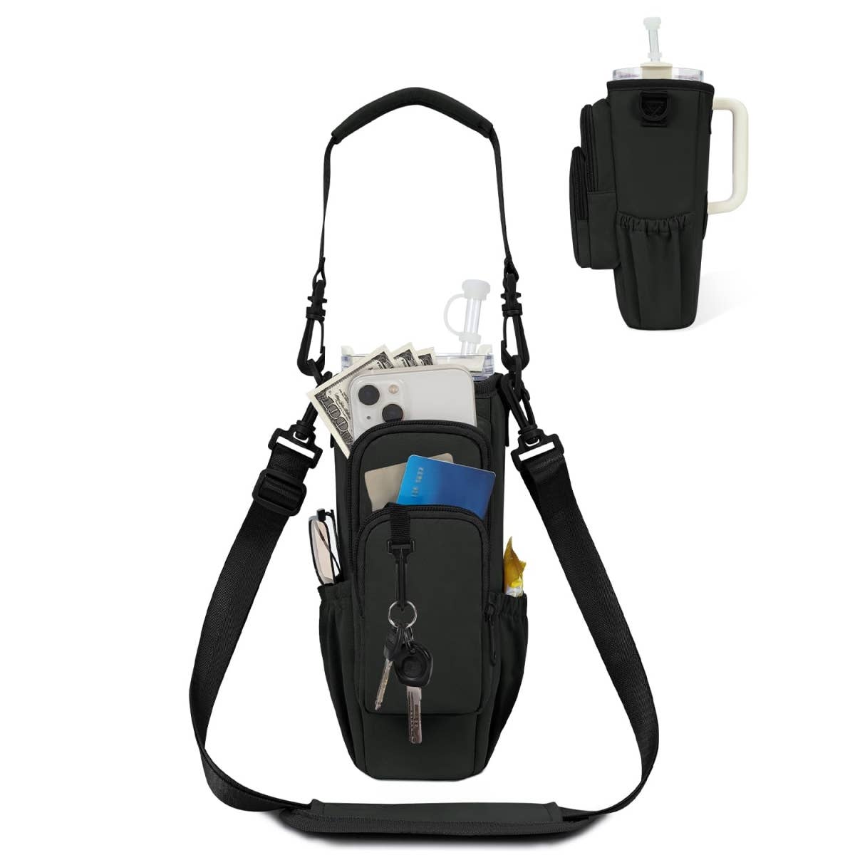 wandf - Wholesale Crossbody Bag - Unisex - Water Bottle Holder Pouch with Phone Pocket Cup Sling Bag16