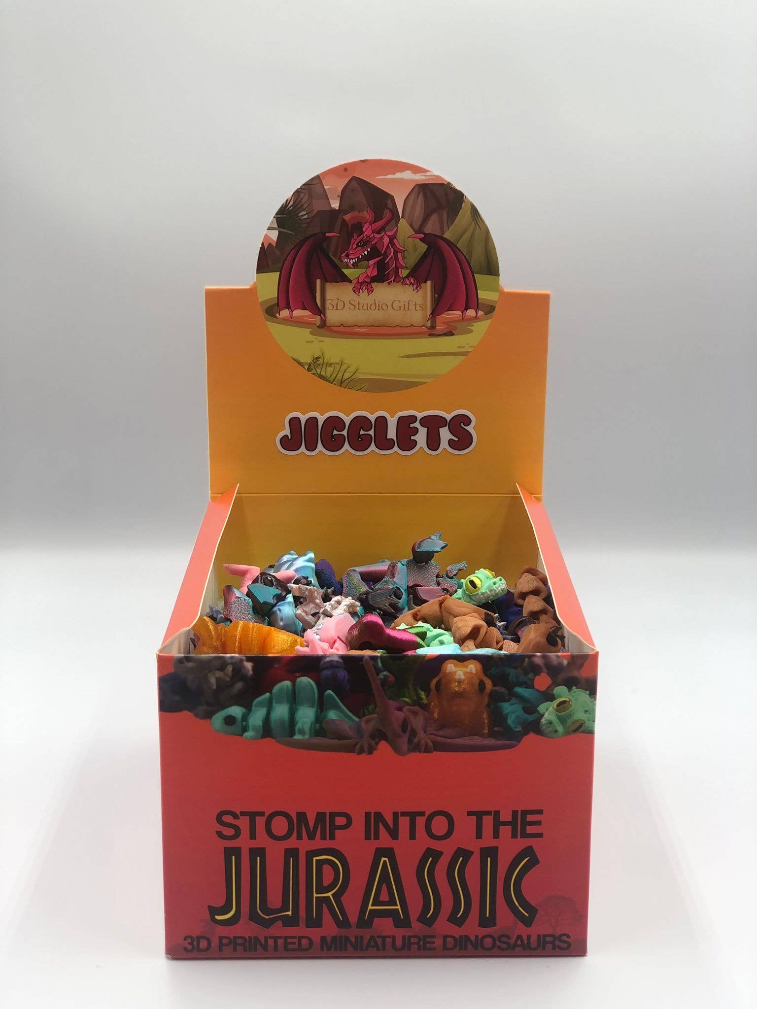3D Studio Gifts - Vendita all'ingrosso Giocattolo fidget - Bambini - JIGGLETS stampati in 3D (Miniature) - Calpesta il Giurassico2