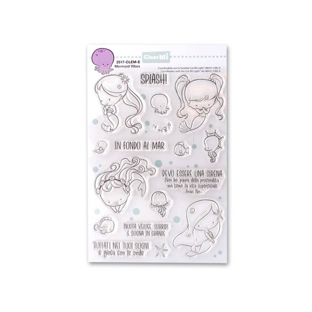 Impronte D'Autore - Wholesale Rubber/Decorative Stamp - Mermaid Vibes Clear Polymer Stamps0