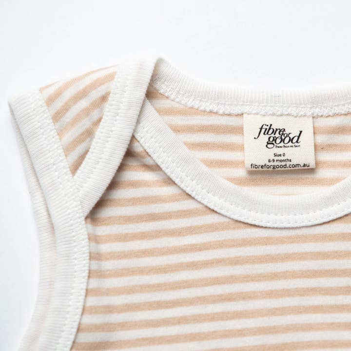 Fibre for Good - Wholesale Bodysuit (non-footed) – Baby - Undyed Organic Cotton Jersey Stripe Body suit9