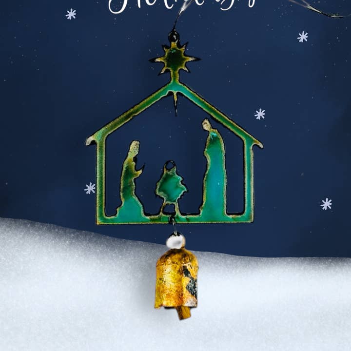 Nativity Ornament Winter wind chimes holiday tree trimming for wholesale by Iron Jewel