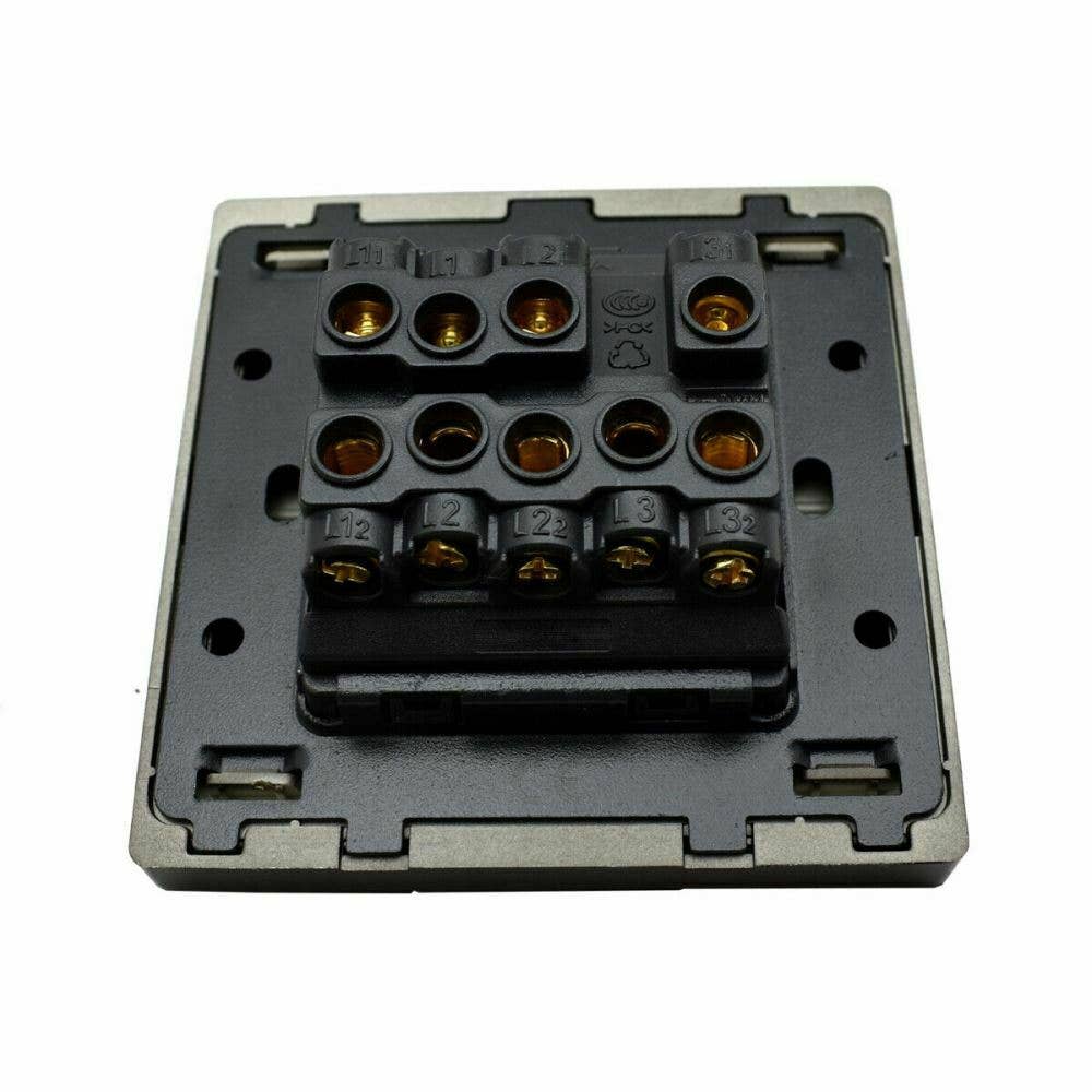Ledsone – wholesale Light switch cover/plate – Single Double Screwless Black Light Switches & Socket Flat9