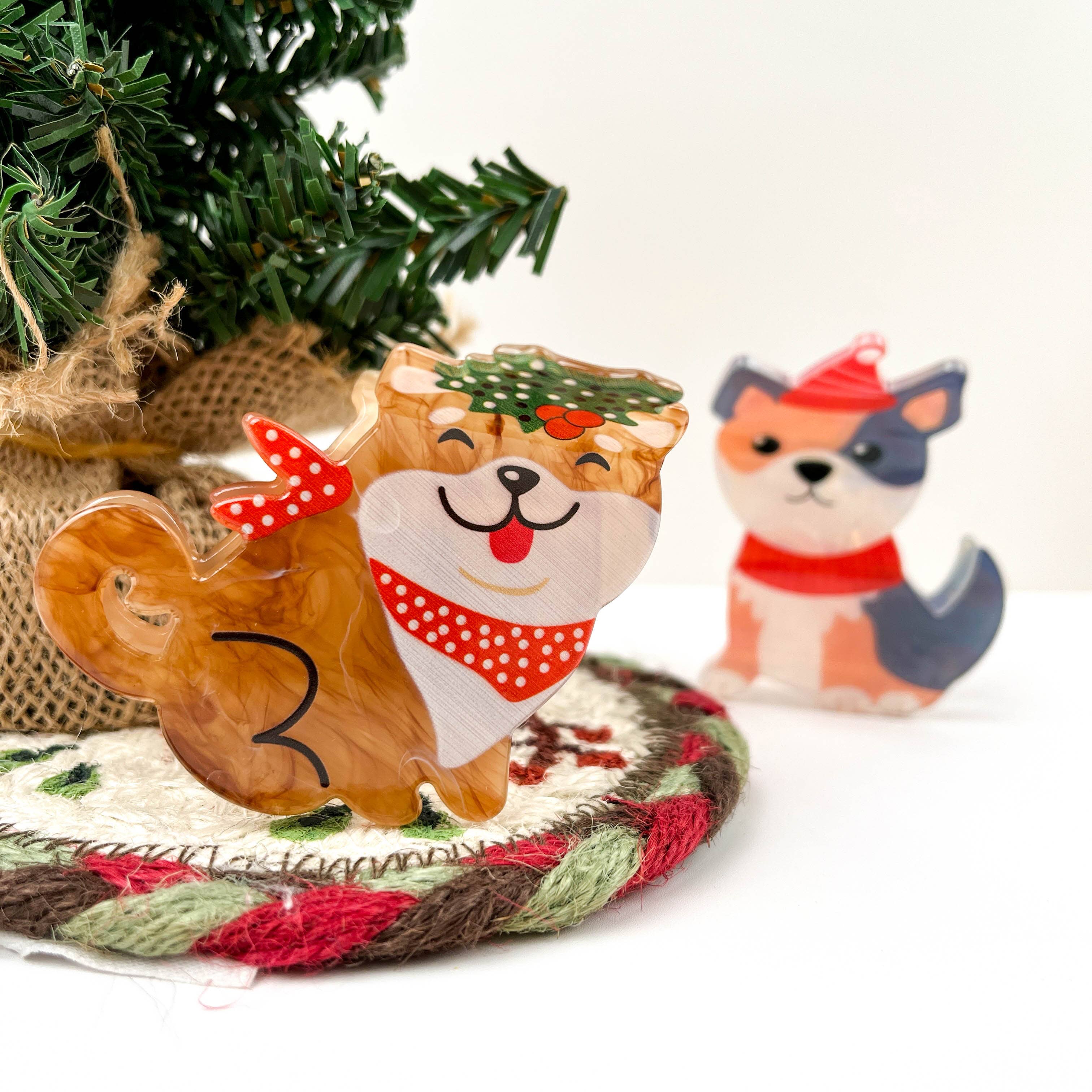 mildstyles - Wholesale Hair Clip - Women's - Winter Scarf Animal Acrylic Printed Christmas Hair Claw Clip9