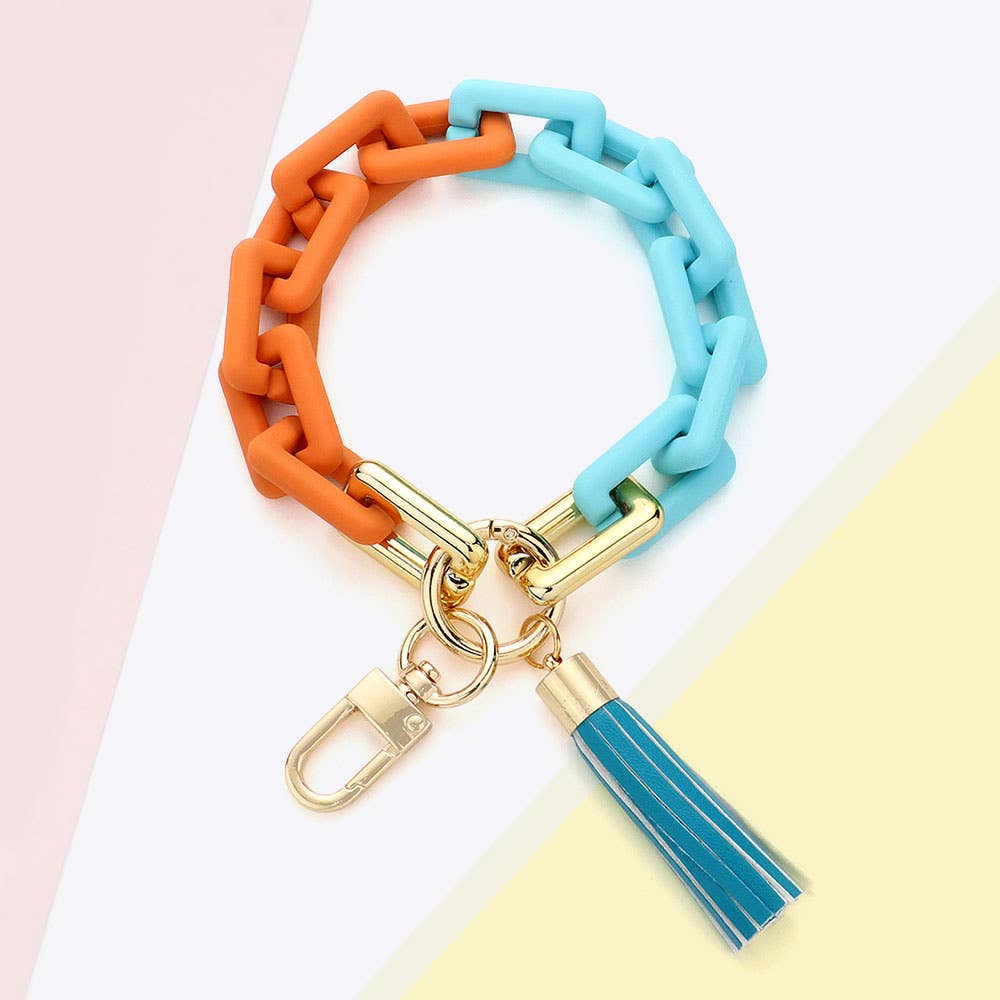 Sensibling Corp. - Wholesale Sleutelhanger-armbanden - Tassel Charm Open Rechthoekige Link Sleutelhanger/Armband2