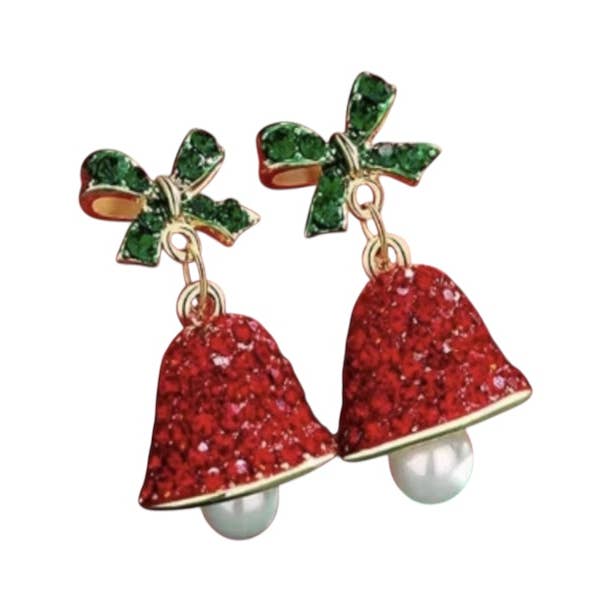 Granny B's Holiday Depot - Wholesale Dangle earrings - Holiday Jingle Bell Stud Earrings0