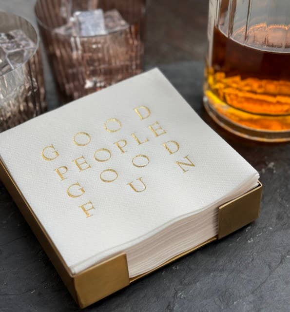 Lined Design – wholesale Engångsservett – Mässingspläterad cocktailservettvärdinnesats20