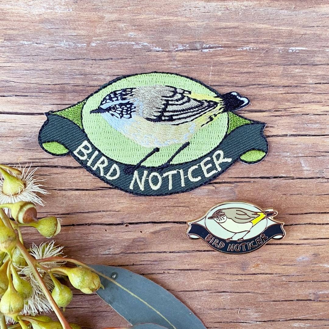 Bridget Farmer Printmaker - Wholesale Lapel pin/button - Bird Noticer - Enamel Pin4