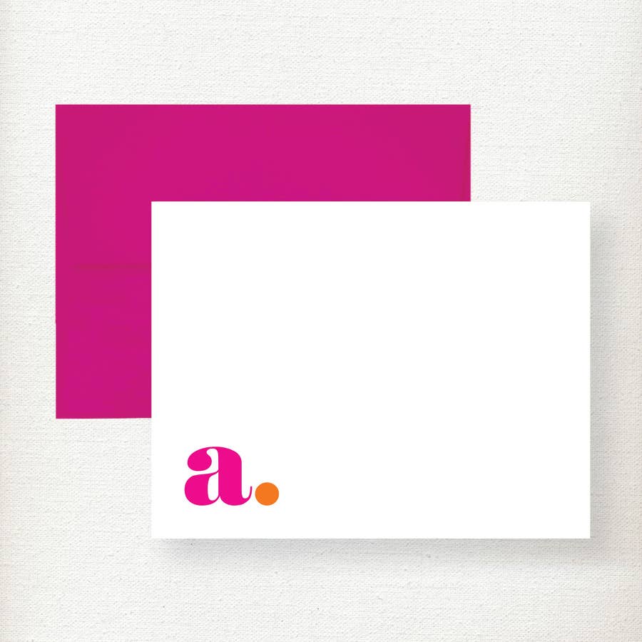 Chunky Dot Initial Note Card - Multi Color for wholesale on Faire1