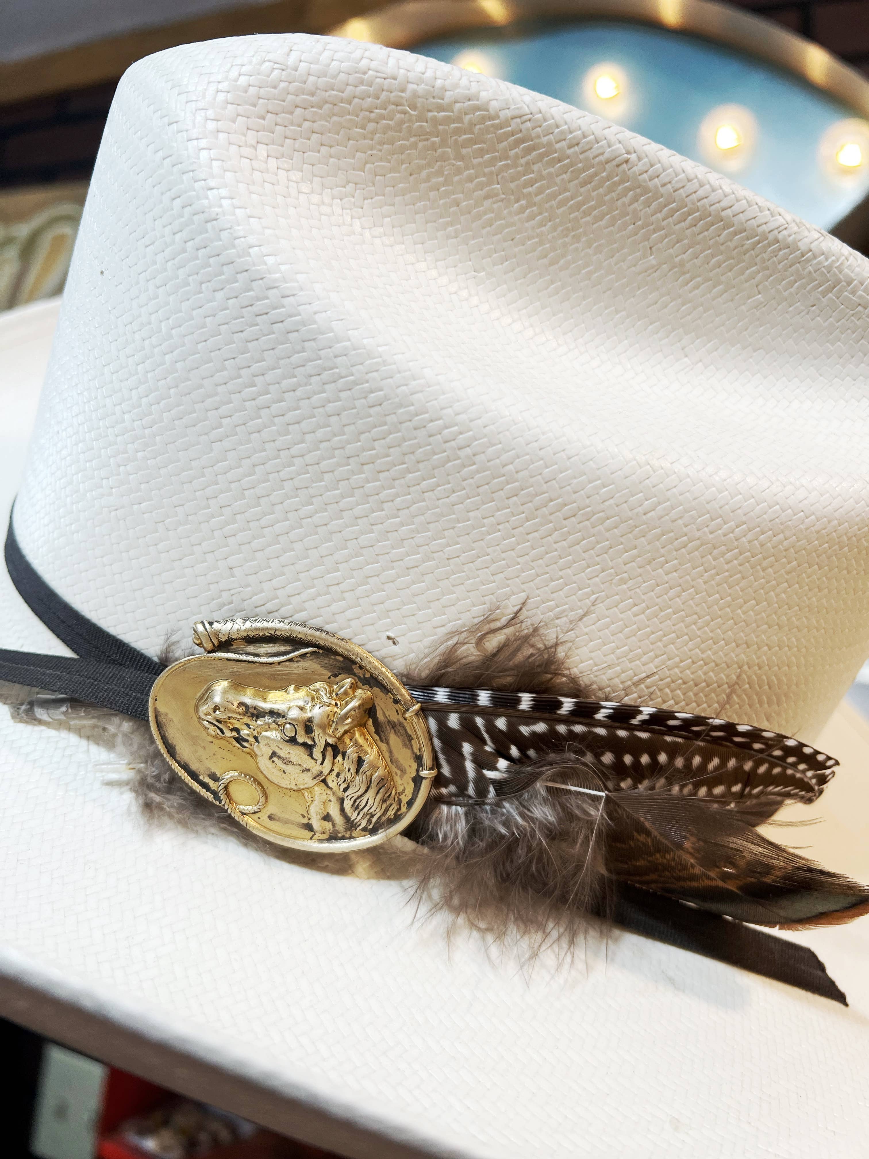 Vintage Bliss - Wholesale Hat Accessory - Women's - Brass Patina Horse Head Flat Hat Pin Hat Bar  2