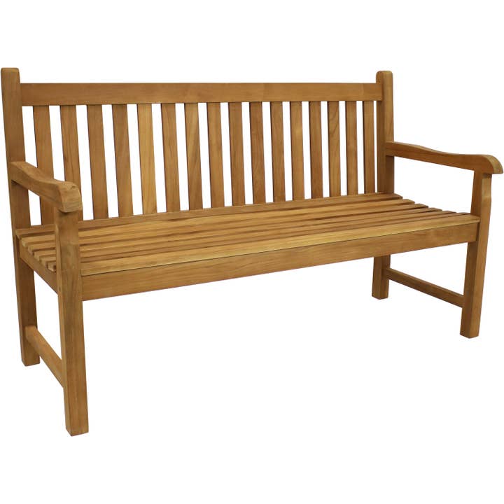 Sunnydaze Decor - Wholesale Bench - Teak Outdoor Garden Bench - Mission Style - 2-Person - 60”